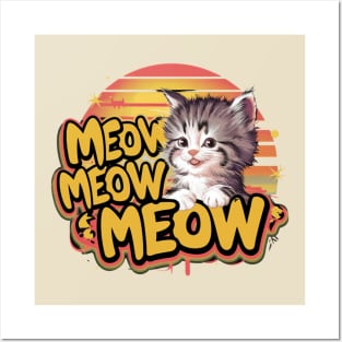 Meow Cat Posters and Art